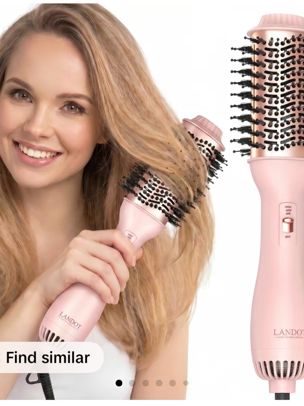 Pink Hot Air Round ionic blow dryer Brush for Women - Smooth & Volumize